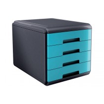 CASSETTIERA Mydesk 4 cassetti - Infrangibile - Colore TURCHESE - Turquoise