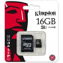 KINGSTON - SDC10/16GB -MICROSDHC CLASSE 10 FLASH CARD + ADATTATORE