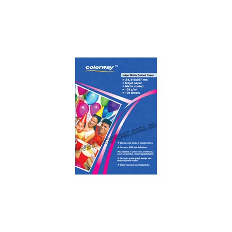 Matte Coated Inkjet Paper , 108g/m2 A3 50 Fogli