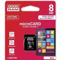 microSD 8GB CARD class 10 UHS I + adapter - retail blister