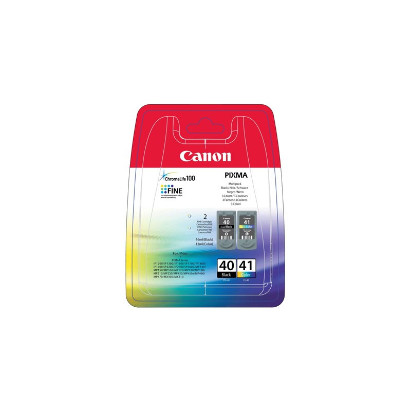 Multipack originale PG-40 CL-41- Cartuccia inkjet Nero originale, per Canon JX 200, 500, Pixma MP 140, MP 150, MP 160. Compatibi Multipack originale PG-40 CL-41- Cartuccia inkjet Nero originale, per Canon JX 200, 500, Pixma MP 140, MP 150, MP 160. Compatibi