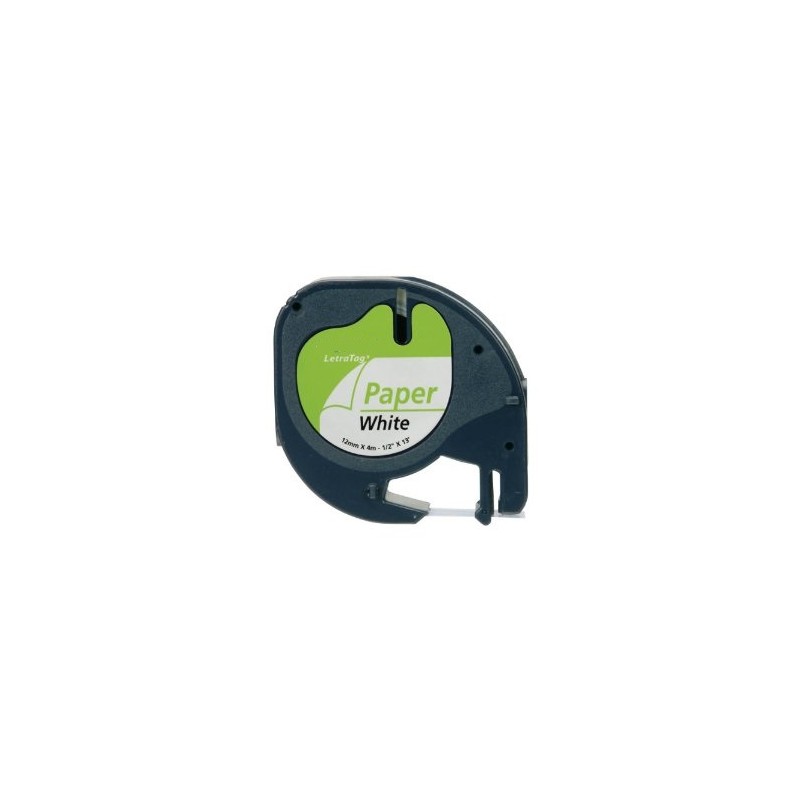 NASTRO NERO SU BIANCO 12mmX4m PER DYMO Letratag 2000, LT100H, QX50 S0721520