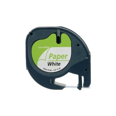 NASTRO NERO SU BIANCO 12mmX4m PER DYMO Letratag 2000, LT100H, QX50 S0721520
