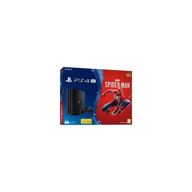 PS4 Console 1TB B Chassis Pro Black + Marvel\'s Spider-Man PS4 Console 1TB B Chassis Pro Black + Marvel\'s Spider-Man