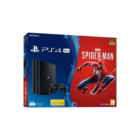 PS4 Console 1TB B Chassis Pro Black + Marvel\'s Spider-Man