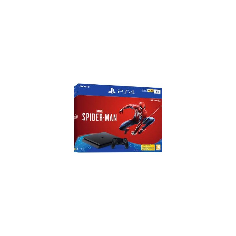 PS4 Console 1TB E Chassis Slim Black + Marvel\'s Spider-Man PS4 Console 1TB E Chassis Slim Black + Marvel\'s Spider-Man