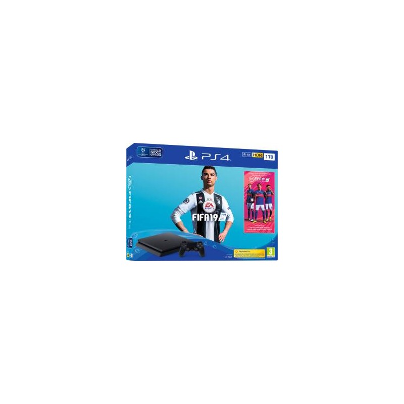 PS4 Console 1TB F Chassis Slim Black + Fifa 19 PS4 Console 1TB F Chassis Slim Black + Fifa 19