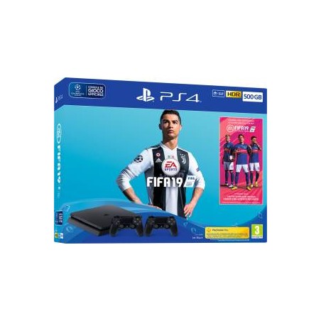 PS4 Console 1TB F Chassis Slim Black + Fifa 19 *