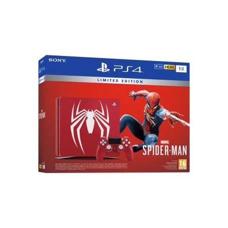 PS4 Console 1TB Limited Edition Amazing Red + Marvel\'s Spider-Man