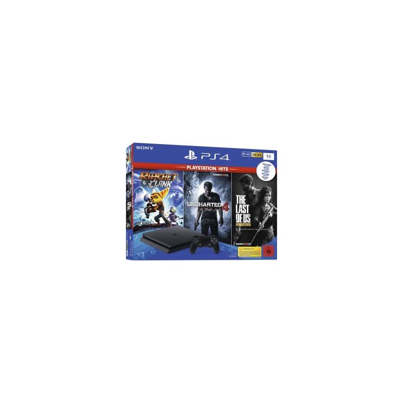 PS4 Console 1TB Slim + Uncharted 4 + Ratchet & Clank + The Last Of Us Remastered PS4 Console 1TB Slim + Uncharted 4 + Ratchet & Clank + The Last Of Us Remastered