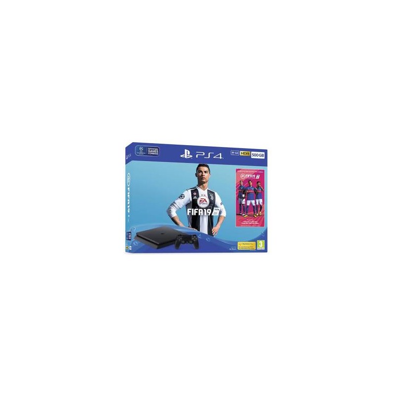 PS4 Console 500GB F Chassis Slim Black + Fifa 19 * PS4 Console 500GB F Chassis Slim Black + Fifa 19 *