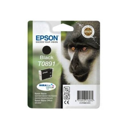 T0891 - Cartuccia Originale Nero per Epson Stylus Color S 20, Stylus Sx 200, 205, 400, 100.