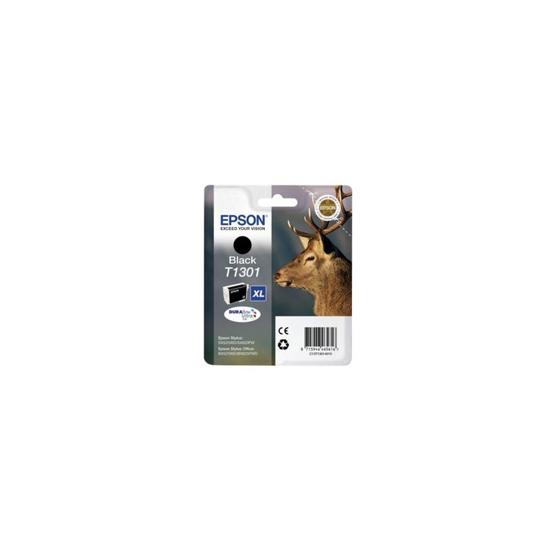 T1301 Cartuccia originale Nero Epson BX 625 FWD, BX 525 WD, Sx 525 WD, 620 FW, BX 925FWD. codice T13014010. T1301. T1301 Cartuccia originale Nero Epson BX 625 FWD, BX 525 WD, Sx 525 WD, 620 FW, BX 925FWD. codice T13014010. T1301.
