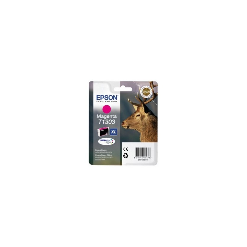 T1303 Cartuccia originale Magenta Epson BX 625 FWD, BX 525 WD, Sx 525 WD, 620 FW, BX 925FWD. codice T13034010. T1303. T1303 Cartuccia originale Magenta Epson BX 625 FWD, BX 525 WD, Sx 525 WD, 620 FW, BX 925FWD. codice T13034010. T1303.