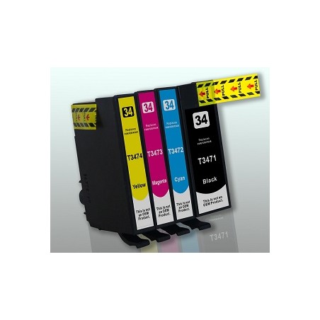 T3474 - T34XL PALLINA DA GOLF - Cartuccia inkjet Giallo compatibile per Epson WorkForce Pro WF-3720 DWF, WF-3725 DW.
