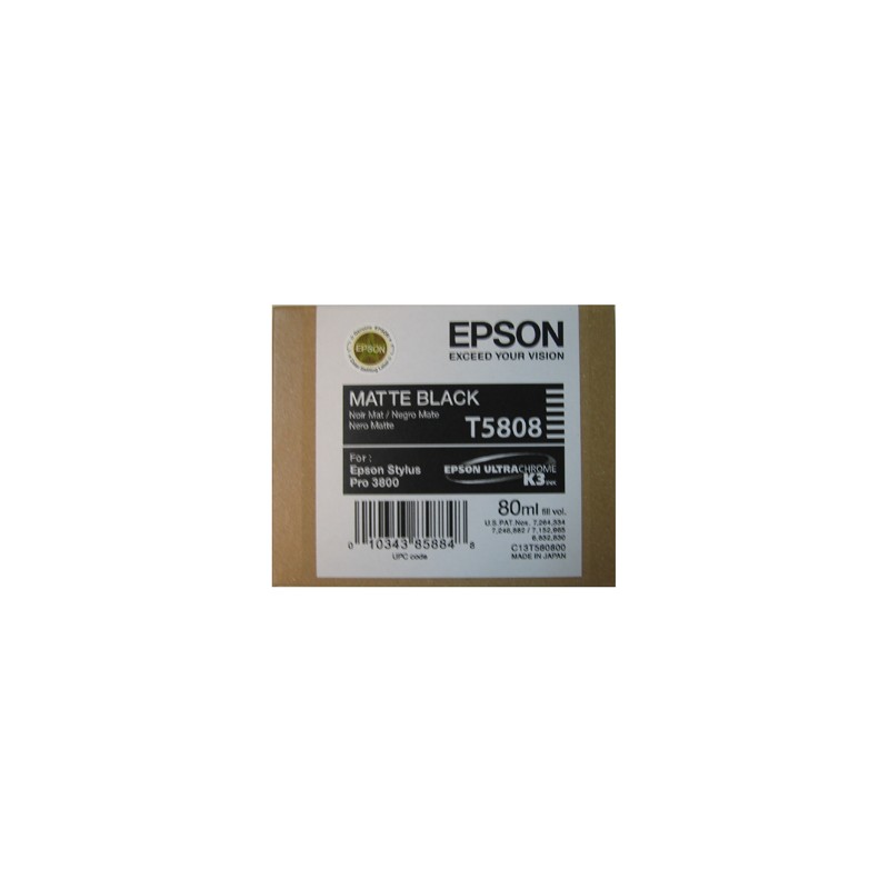 T5808 - Cartuccia originale Nero Matte Epson Pro 3800, 3800 GRAPH. T5808 - Cartuccia originale Nero Matte Epson Pro 3800, 3800 GRAPH.