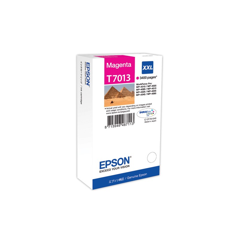 T7013 - XXL - Cartuccia originale Magenta Workforcepro 4015DN, 4515DN, 4525DNF. codice T70134010. T7013 - XXL. T7013 - XXL - Cartuccia originale Magenta Workforcepro 4015DN, 4515DN, 4525DNF. codice T70134010. T7013 - XXL.