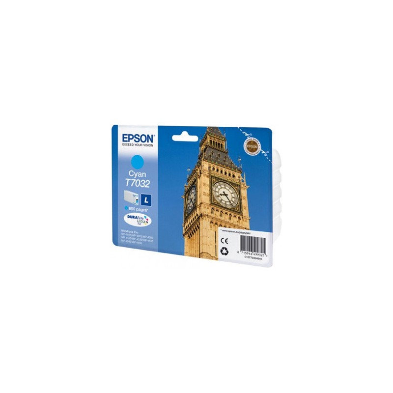T7032 - L - Cartuccia Originale Ciano per Epson Workforcepro 4015DN, 4515DN, 4525DNF, 4025DW, 4535DWF. T70324010. T7032 - L. T7032 - L - Cartuccia Originale Ciano per Epson Workforcepro 4015DN, 4515DN, 4525DNF, 4025DW, 4535DWF. T70324010. T7032 - L.