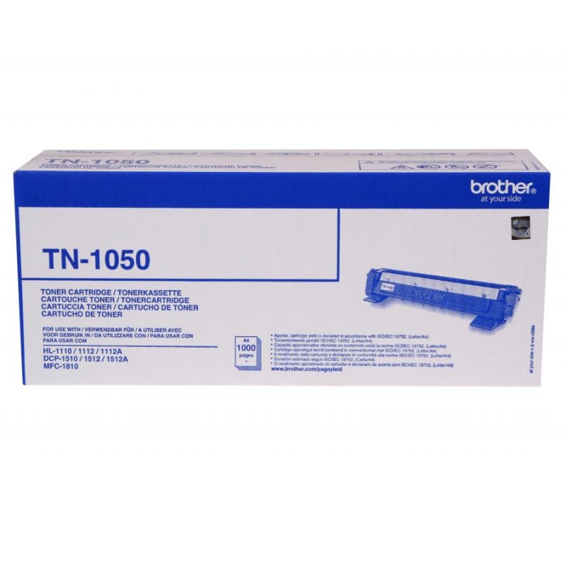 TN-1050 - TONER ORIGINALE NERO PER BROTHER HL 1110, DCP 1510, DCP 1512A, MFC 1810. TN-1050 - TONER ORIGINALE NERO PER BROTHER HL 1110, DCP 1510, DCP 1512A, MFC 1810.