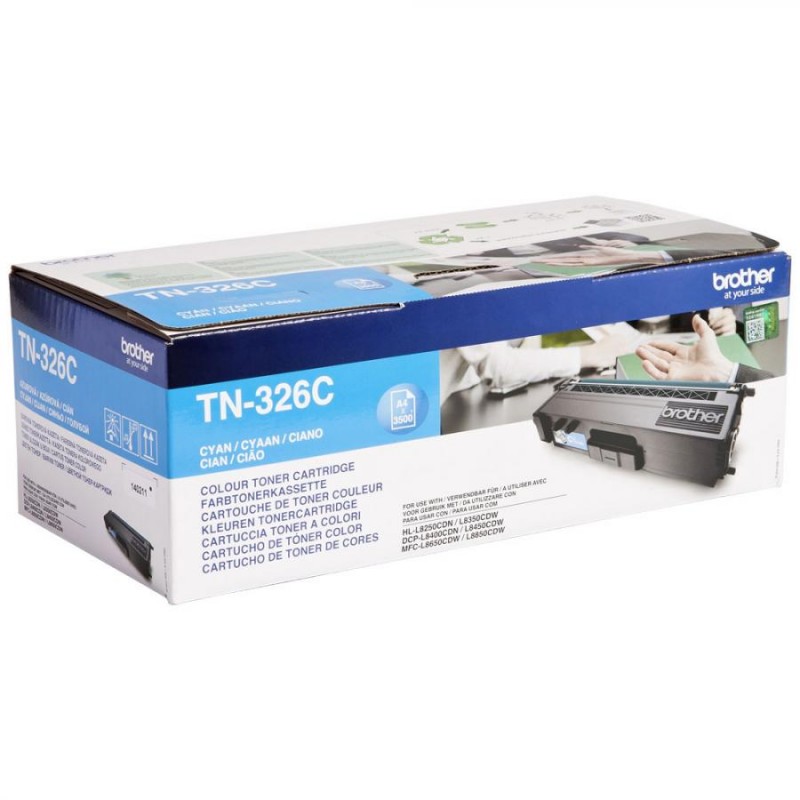 TN-326C - TONER ORIGINALE CIANO PER BROTHER HL L8250CDN, L8350CDW, DCP L8400CDN, L8450CDW. TN-326C - TONER ORIGINALE CIANO PER BROTHER HL L8250CDN, L8350CDW, DCP L8400CDN, L8450CDW.