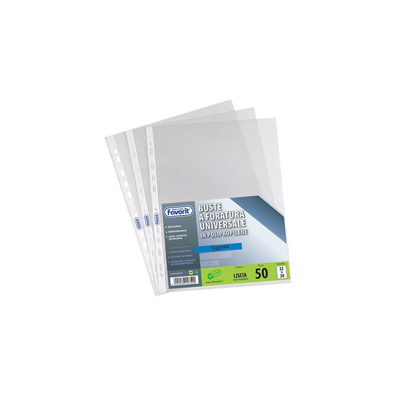 Buste in Plastica Universali FAVORIT - SUPERIOR Liscia 50pz Buste in Plastica Universali FAVORIT - SUPERIOR Liscia 50pz