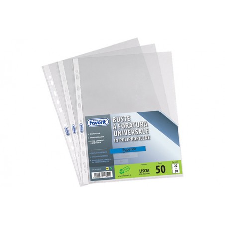 Buste in Plastica Universali FAVORIT - SUPERIOR Liscia 50pz