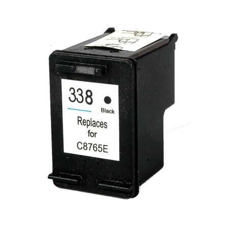 338 Cartuccia Rigenerata Inkjet Nero Per Deskjet 460C, 5740, Photosmart C3180, C3183,2575xi. Compatibile Con C8765ee. Codice Car