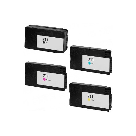 711 - Cartuccia inkjet Giall rigenerata per HP Designjet T120, HP Designjet T520.